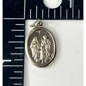 Patron Holy Family Italian Medal Pendant Charm Catholic Religious Sacred Vtg